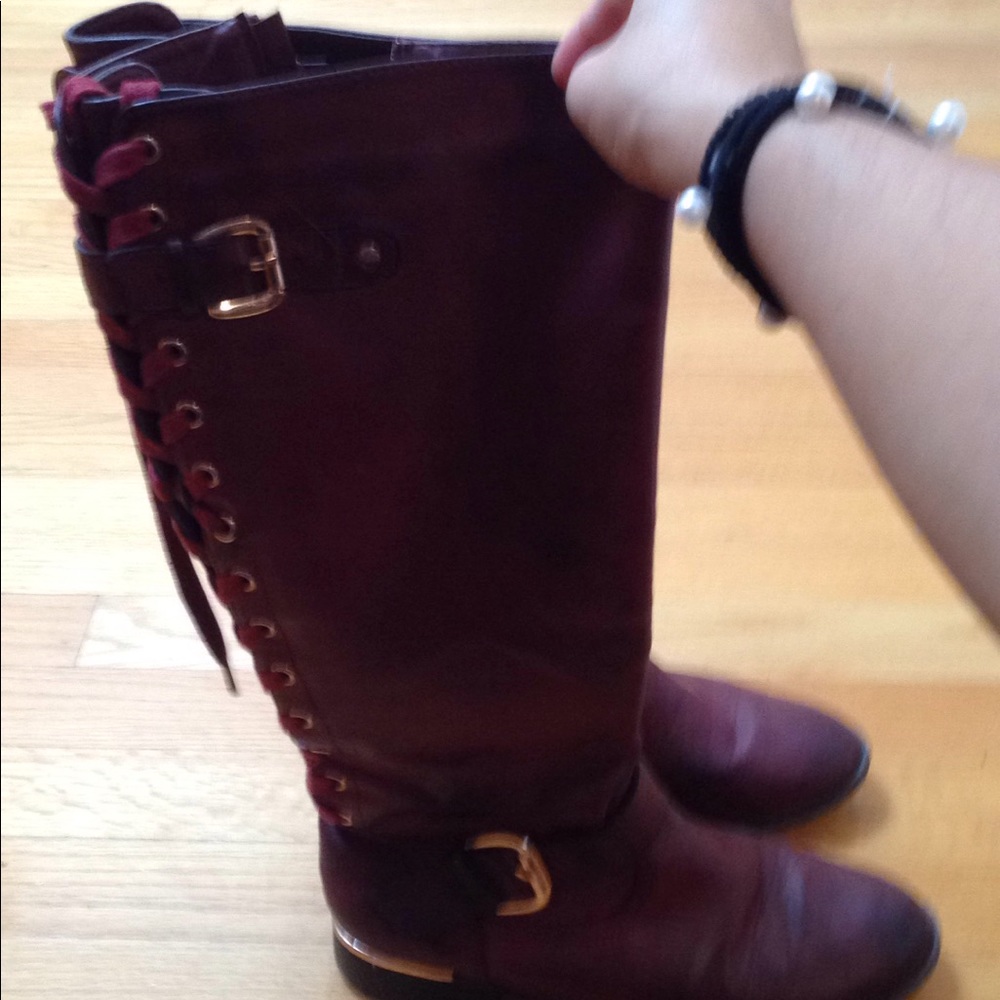 Burgundy knee length size 71/2
